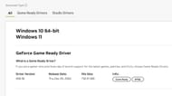 Nvidia driver download page (Image via Nvidia)